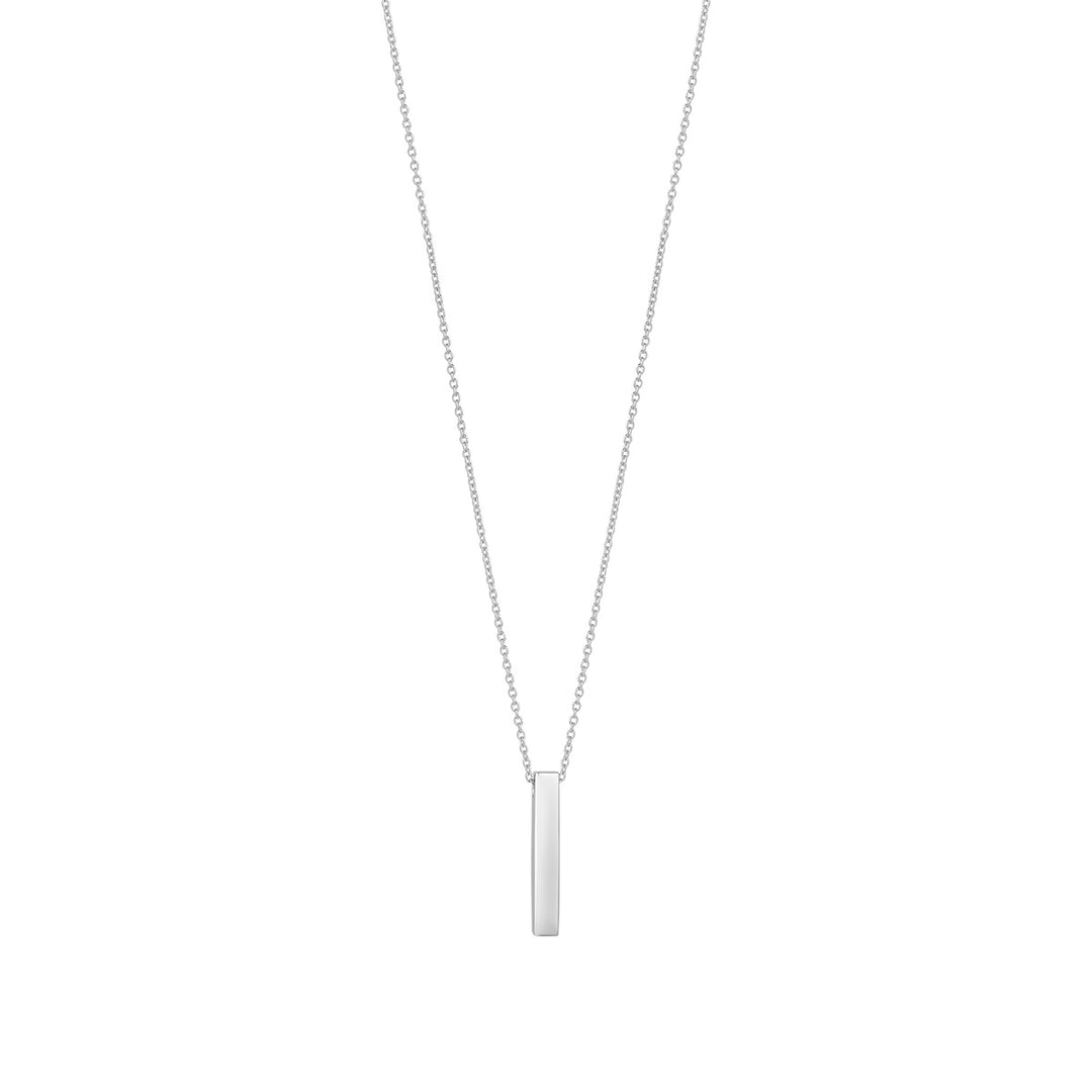 stock image of silver engravable bar necklace