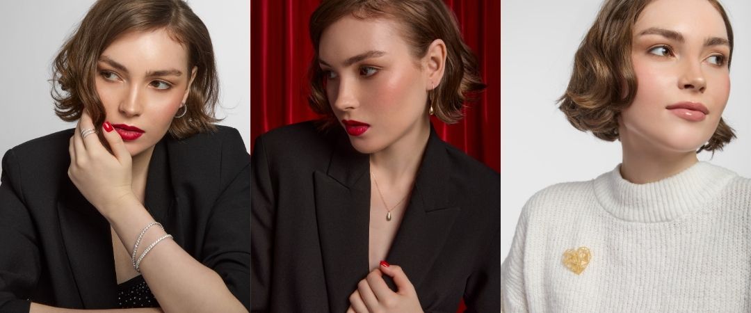 sterling silver and gold jewellery on models