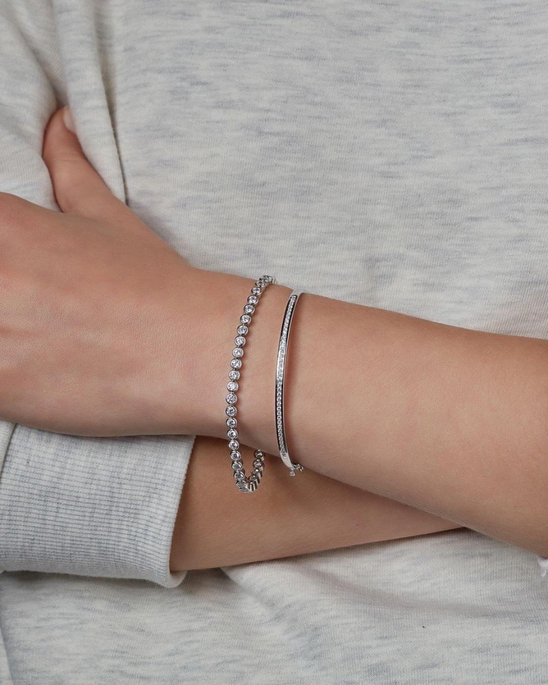 sterling silver tennis bracelets in bracelet stack
