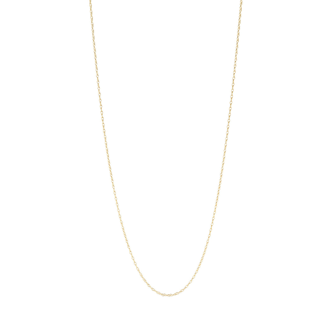 18 inch yellow gold fine twist chain on white background