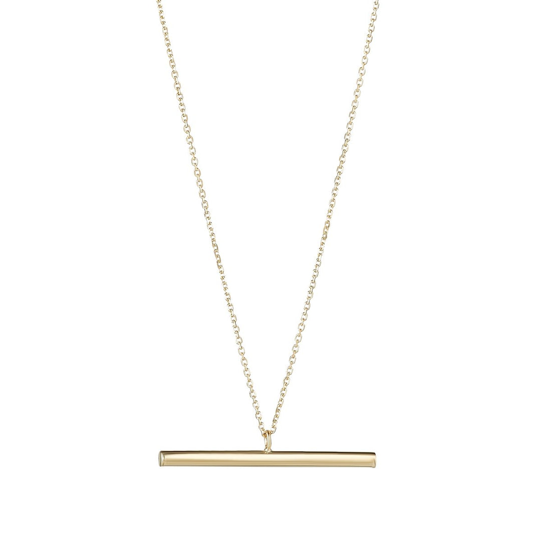 9ct gold t bar necklace