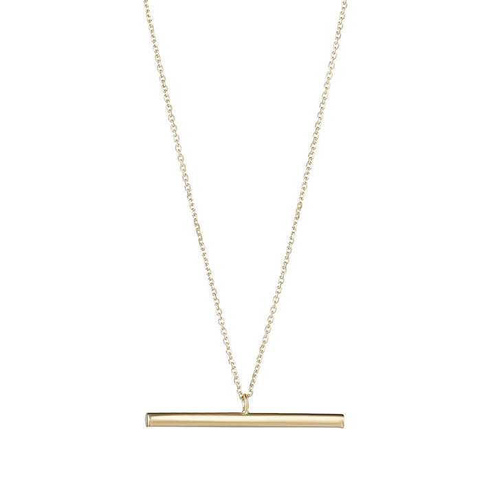 9ct gold t bar necklace