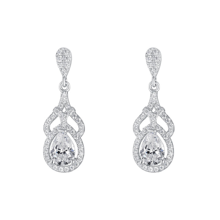 sterling silver cz drop earrings