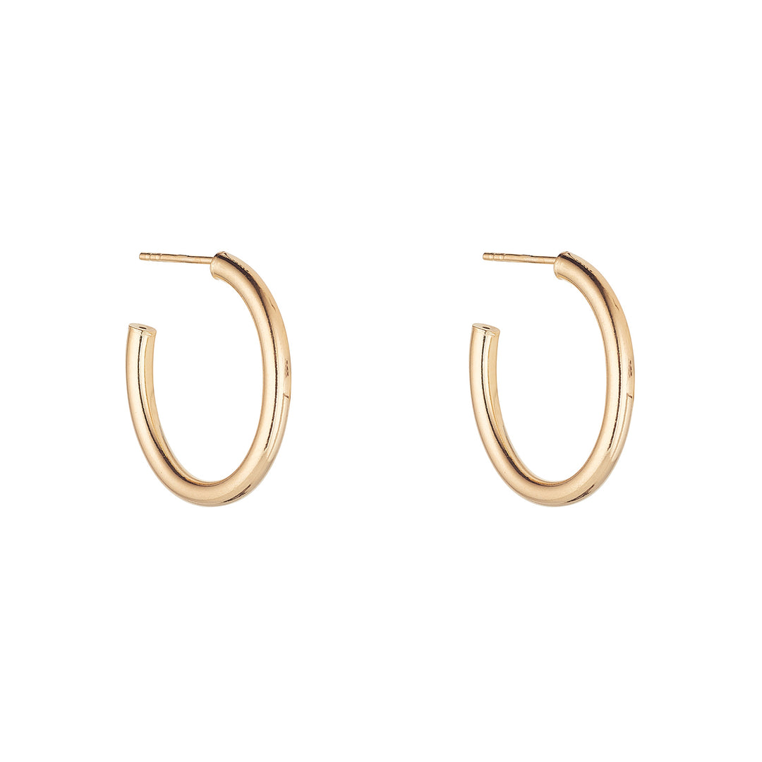 25mm Rounded Oval Hoop Earring
