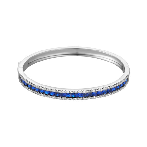 Sterling silver bangle with jewels