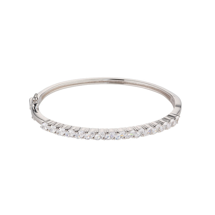 Sterling Silver bangle with jeweled design 
