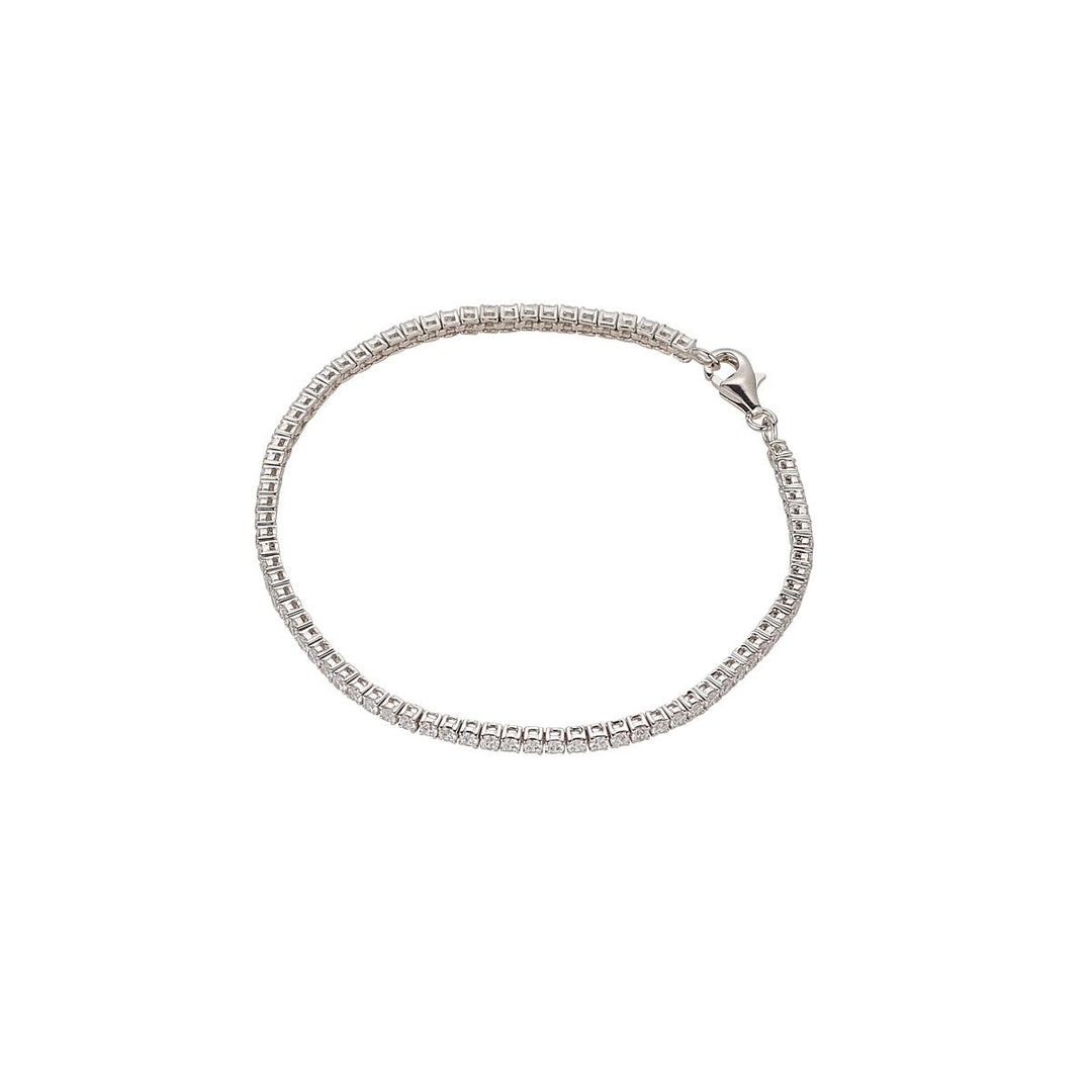 Silver 2mm Claw Set Tennis Bracelet