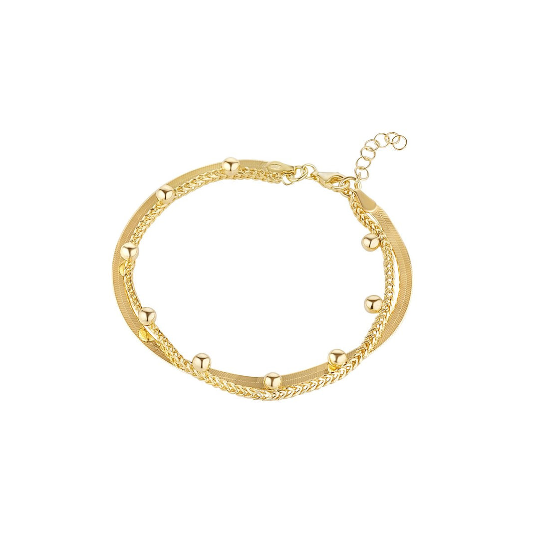 gold plated snake chain layered bracelet