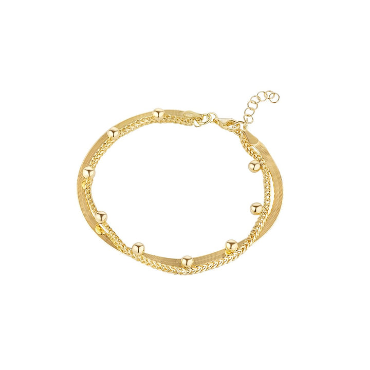 gold plated snake chain layered bracelet