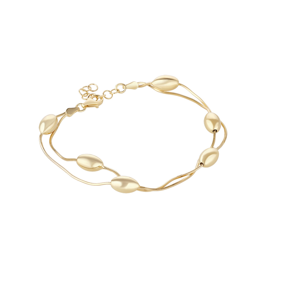 double layered oval gold bracelet 