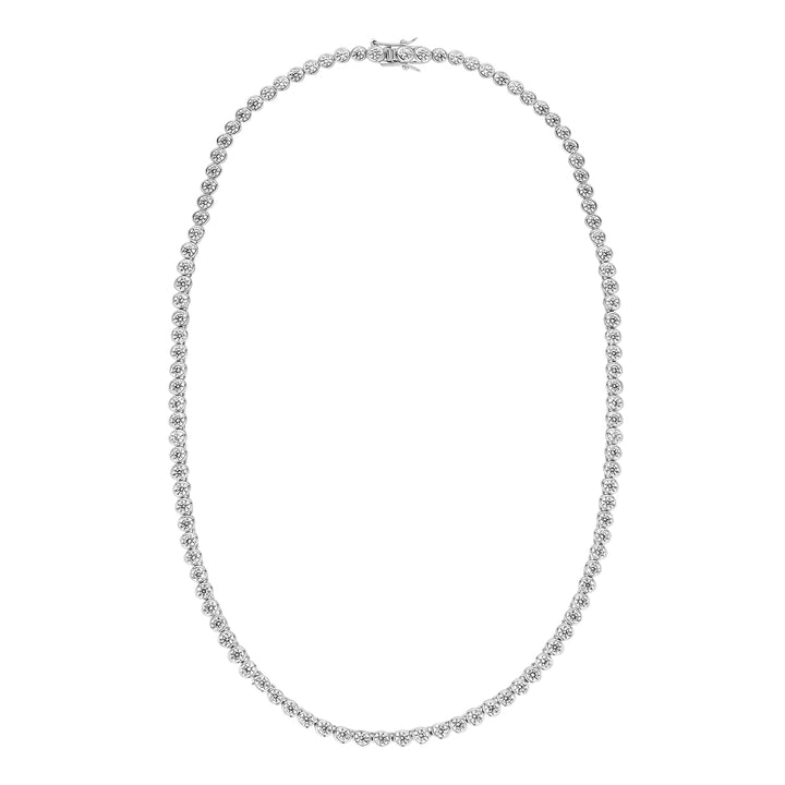 Silver Rubover Tennis Necklace