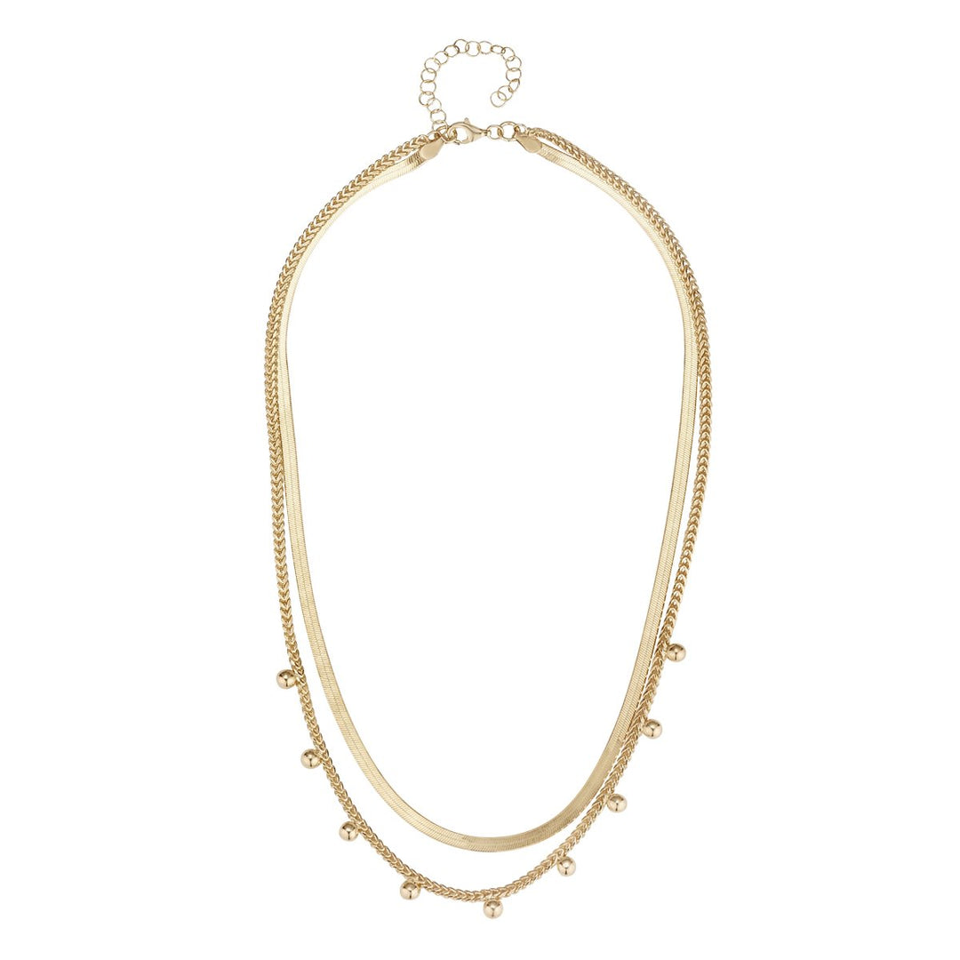 gold plated snake chain layered necklace