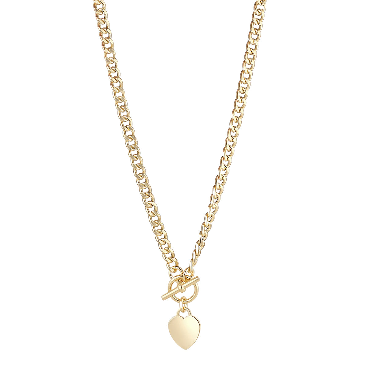 Silver Necklace & Charm bracelet Heart T Bar Chunky Silver Jewellery Gift  Set | eBay