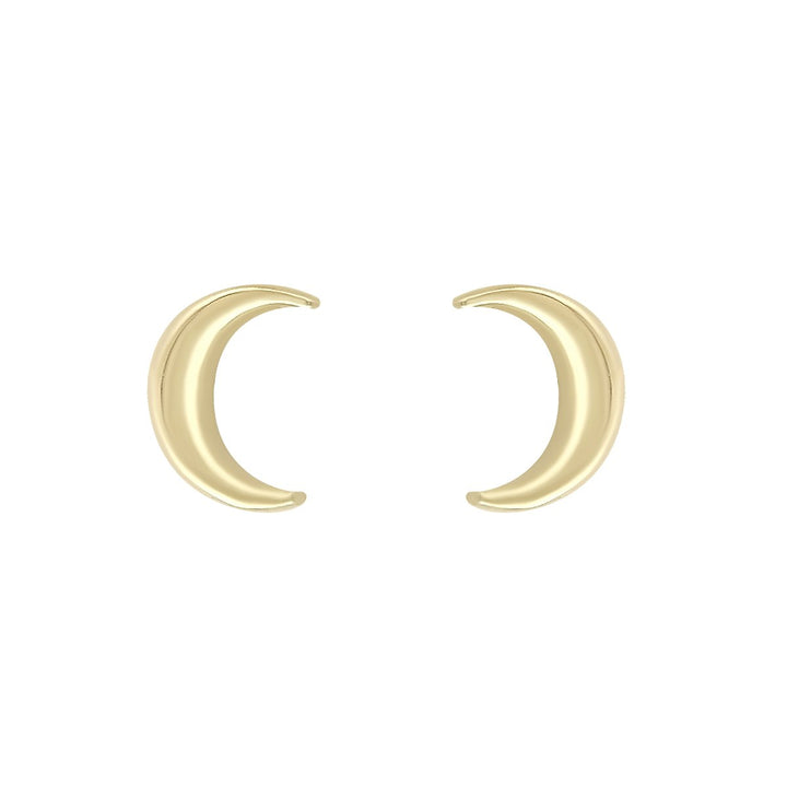 Gold Crescent Moon Stud Earring