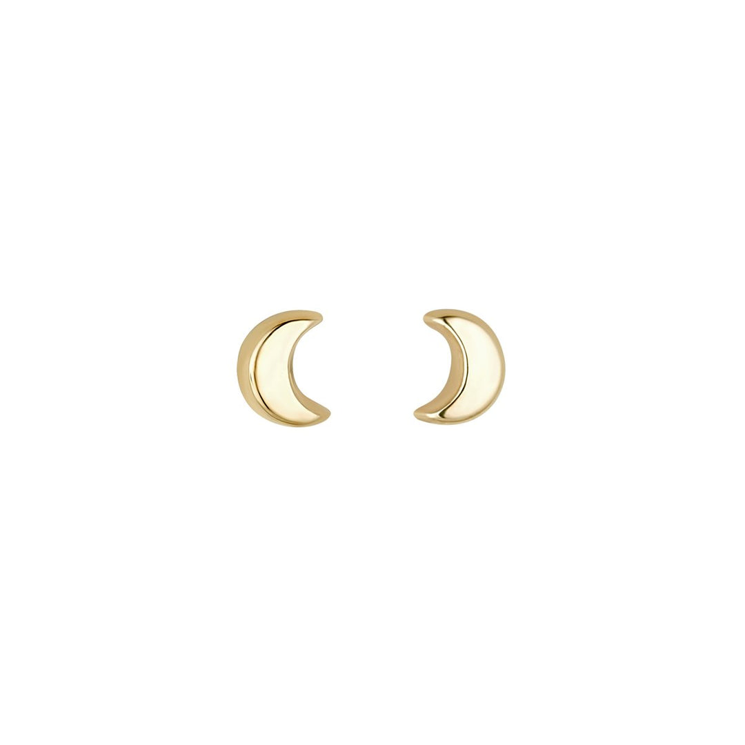Gold Moon Stud Earring