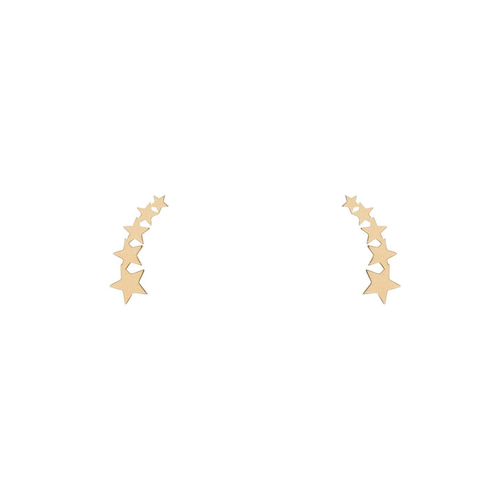 Gold Shooting Star Climber Earrings