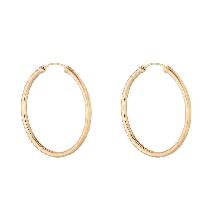 Gold 30mm Sleeper Hoop Earrings