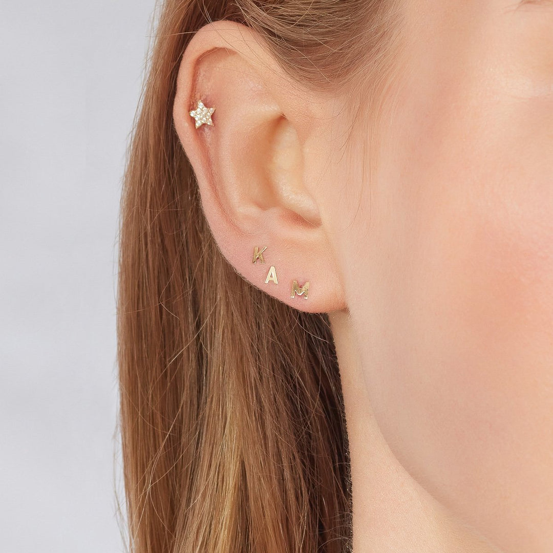 Gold Large Cubic Star Piercing