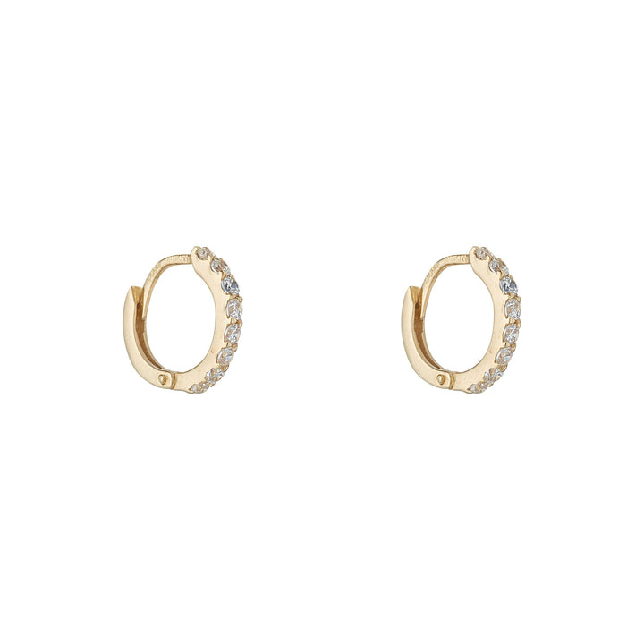 Gold Cubic Claw Set 10mm Huggie Earring