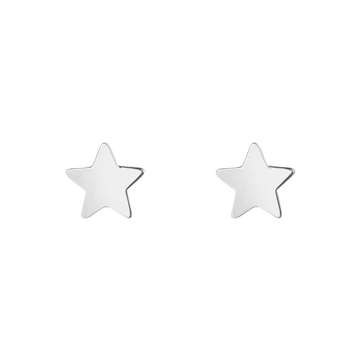 White Gold Star Stud Earring