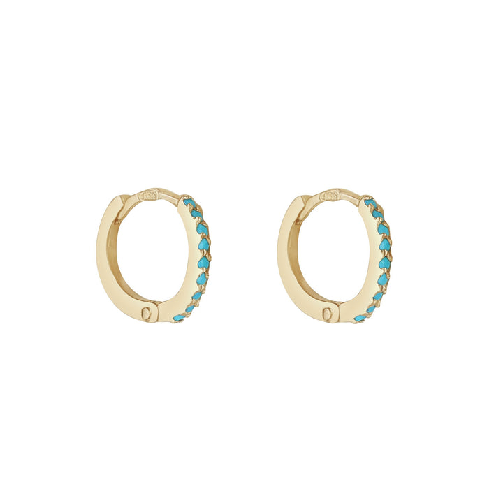 Gold Turquoise Huggie Earring