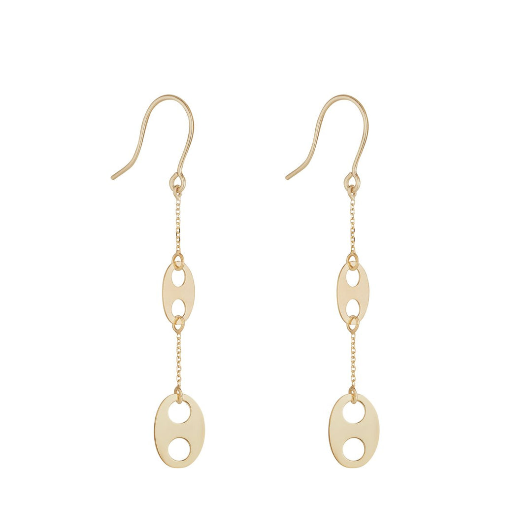 GOLD OVAL LINK CHAIN DROP EARRING