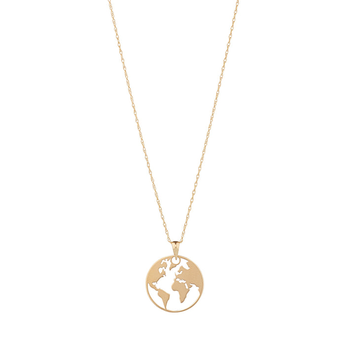 Gold Map of the World Pendant