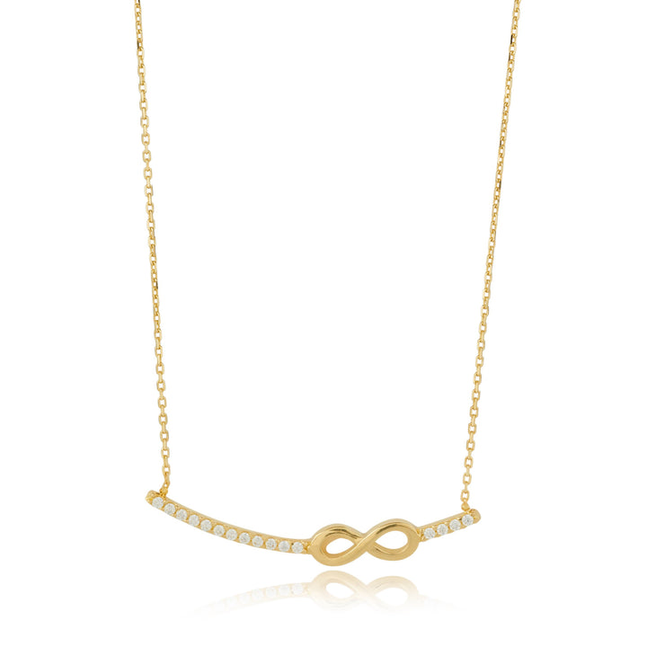Gold Infinity Design set in a Cubic Zirconia  Necklace