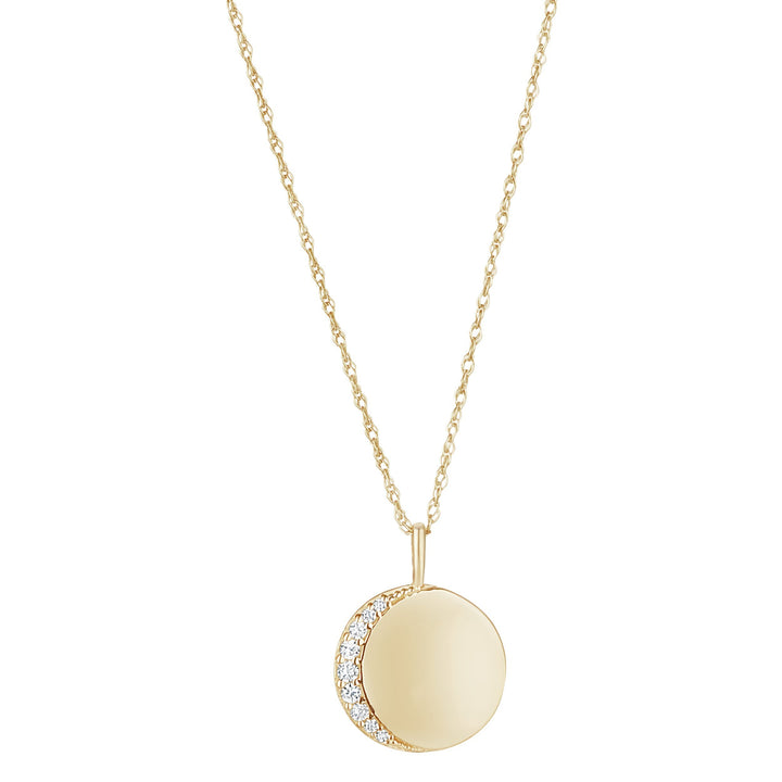 Gold 12mm Engravable Cubic Moon Edged Disc