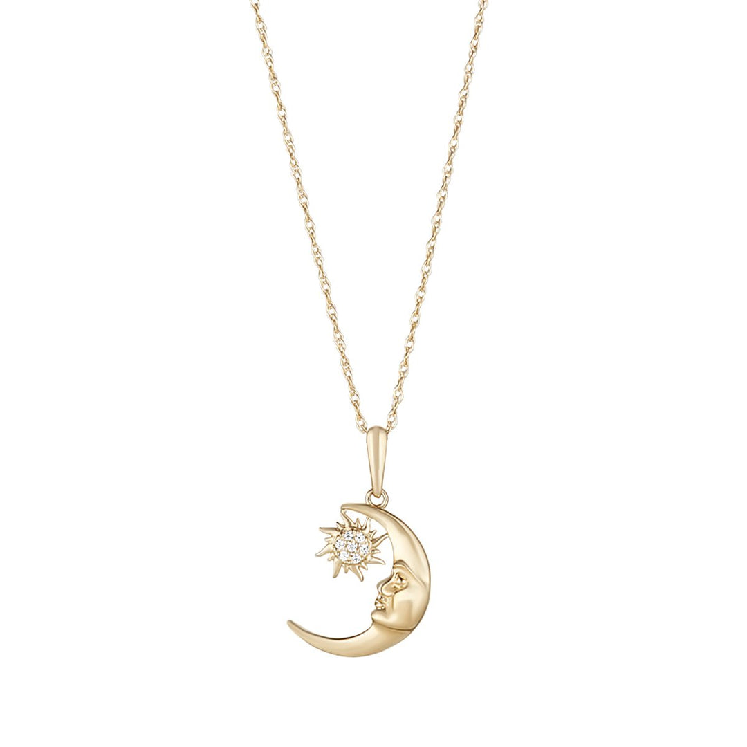 9ct gold moon and sun pendant