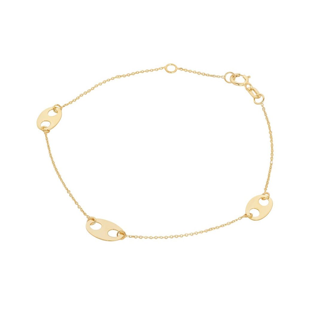 oval link chain bracelet in 9ct gold 