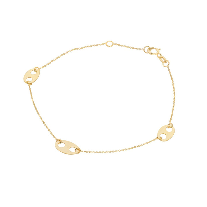 oval link chain bracelet in 9ct gold 