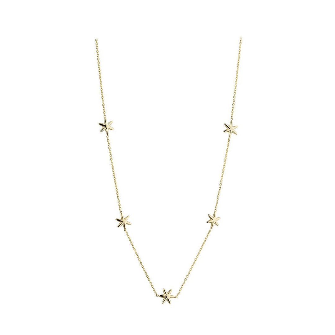 9ct gold 5 star necklace