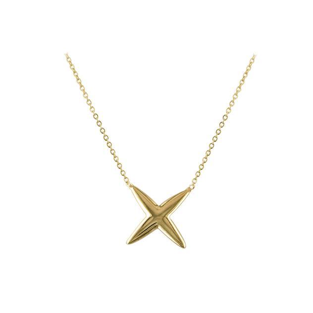 9ct yellow gold kiss necklace