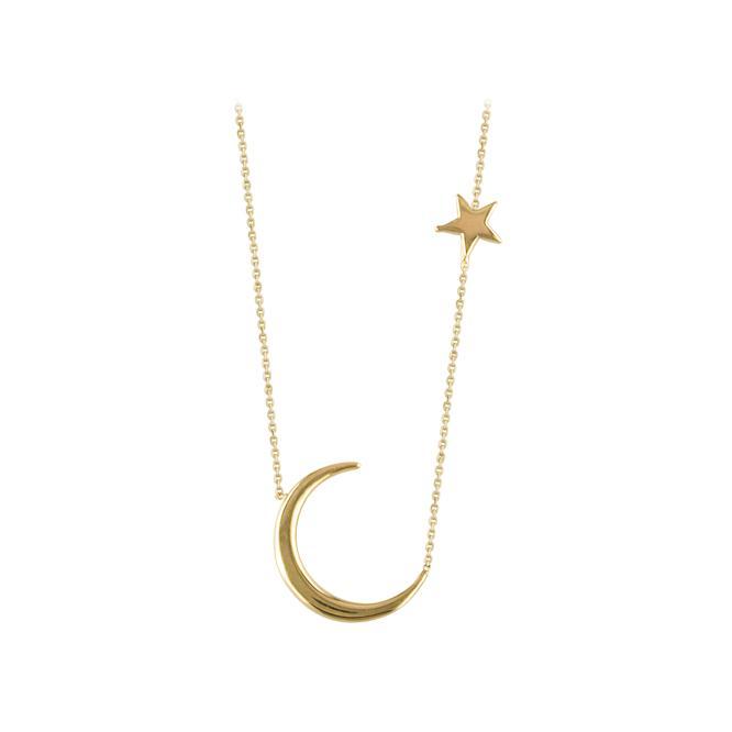 Gold Moon & North Star Necklace
