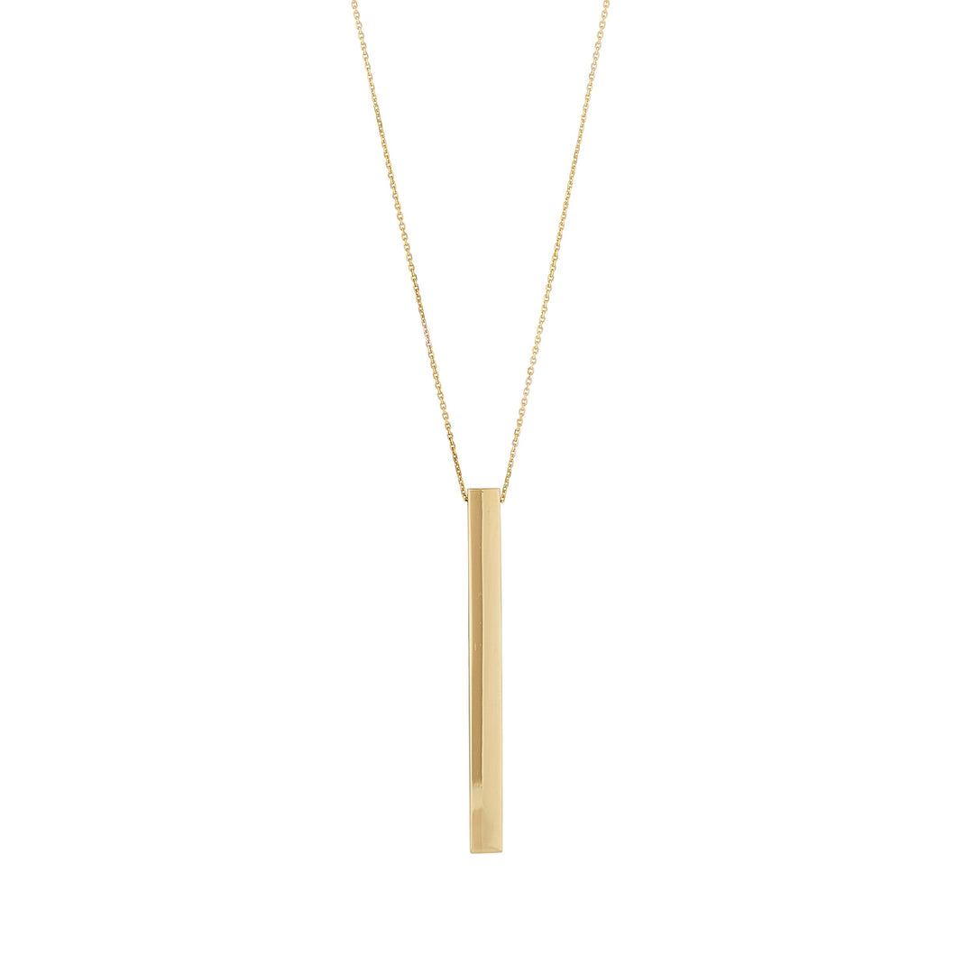 9ct gold engravable bar necklace