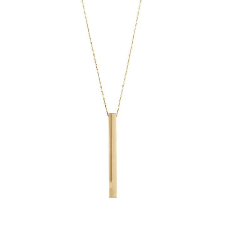 9ct gold engravable bar necklace