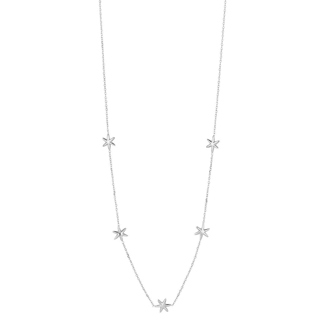 White Gold 5 Star Necklace