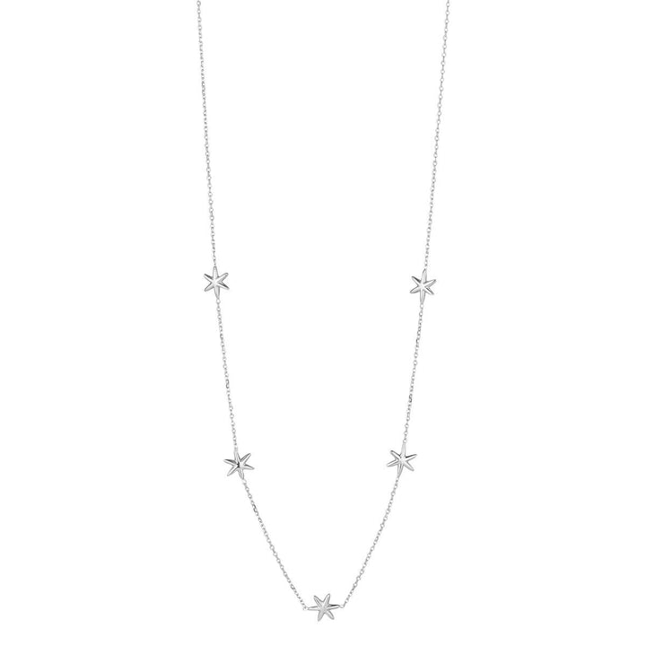 White Gold 5 Star Necklace