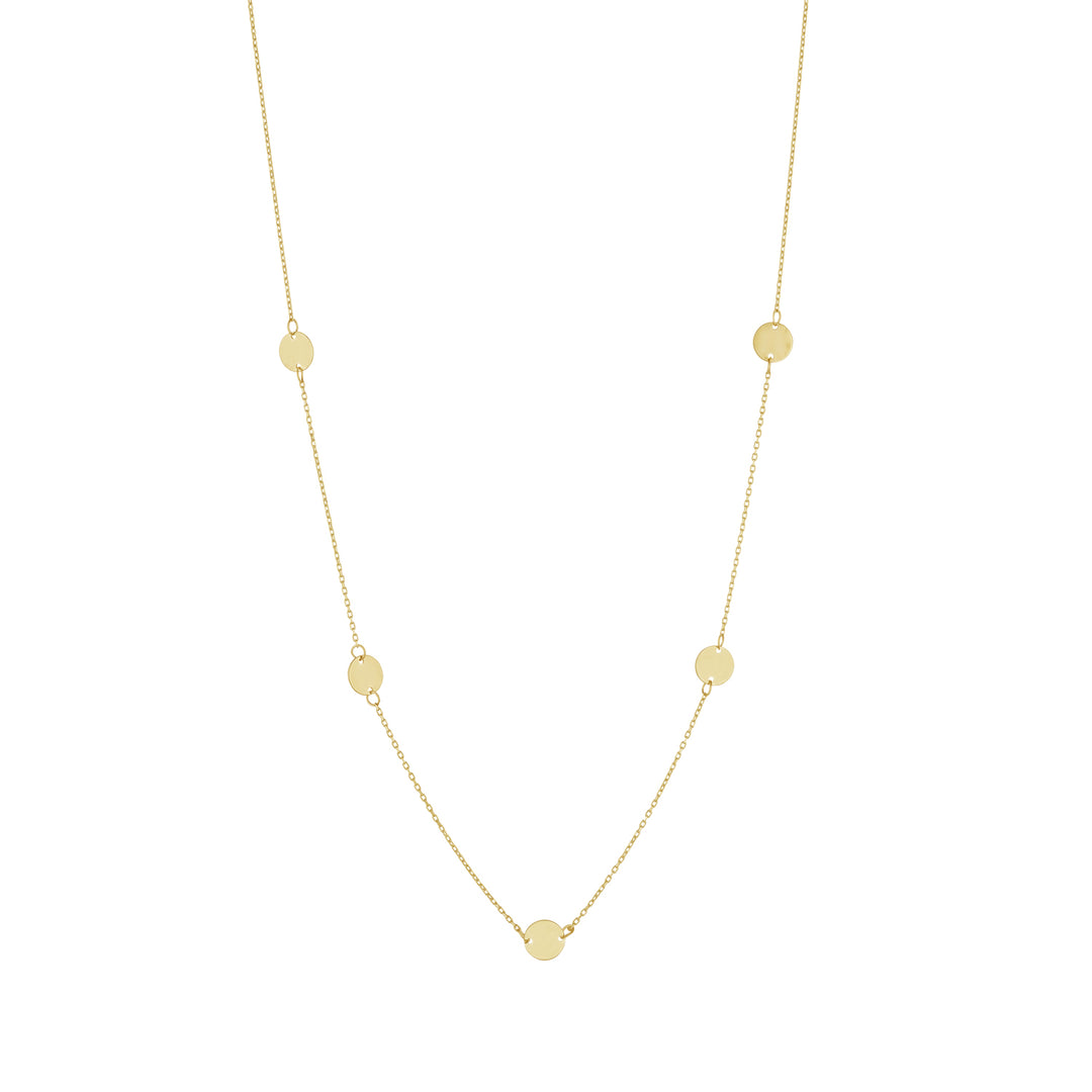 9ct gold circle disc chain necklet