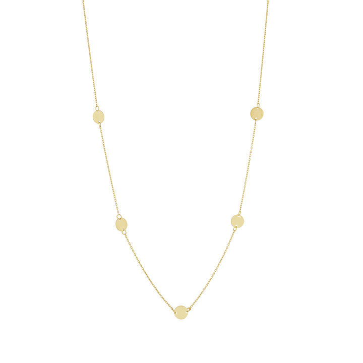 9ct gold circle disc chain necklet