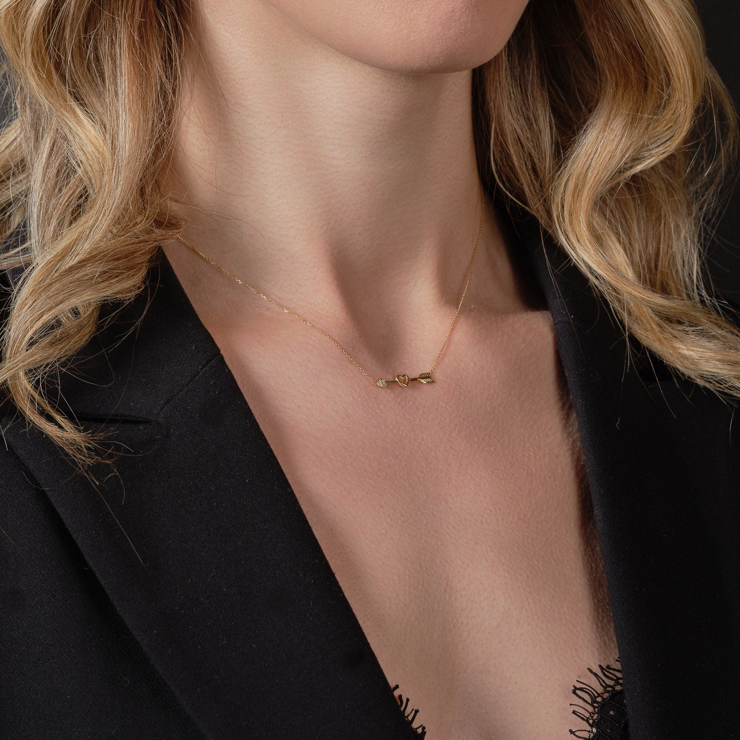 9ct Gold Heart Arrow Necklace – NJO Designs