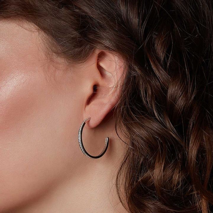 25mm cz channel set hoop earrings no a model