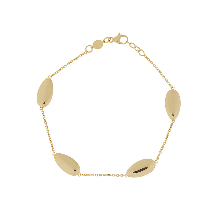 9ct gold oval chain bracelet on white background