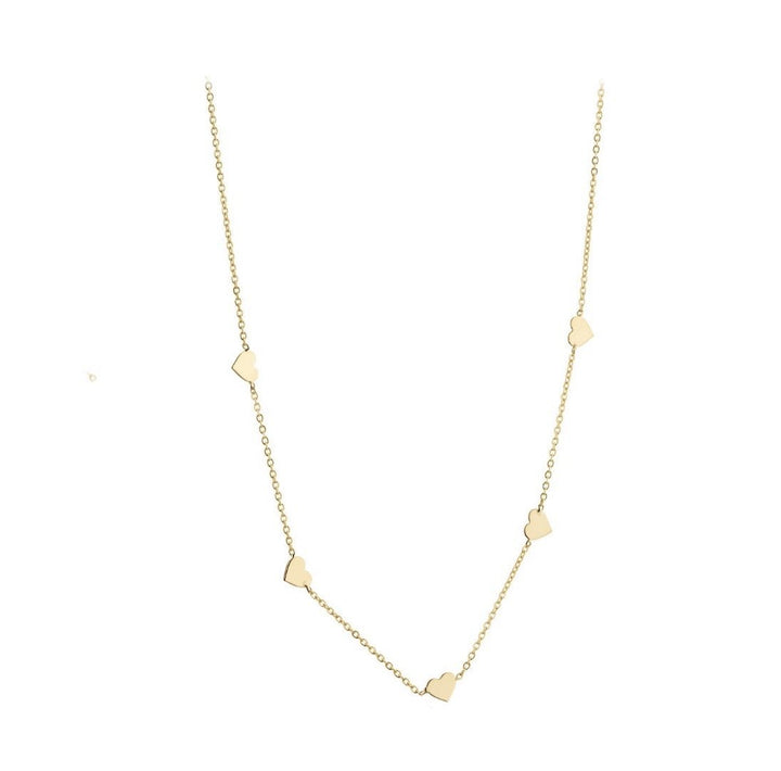 9ct gold 5 heart necklace