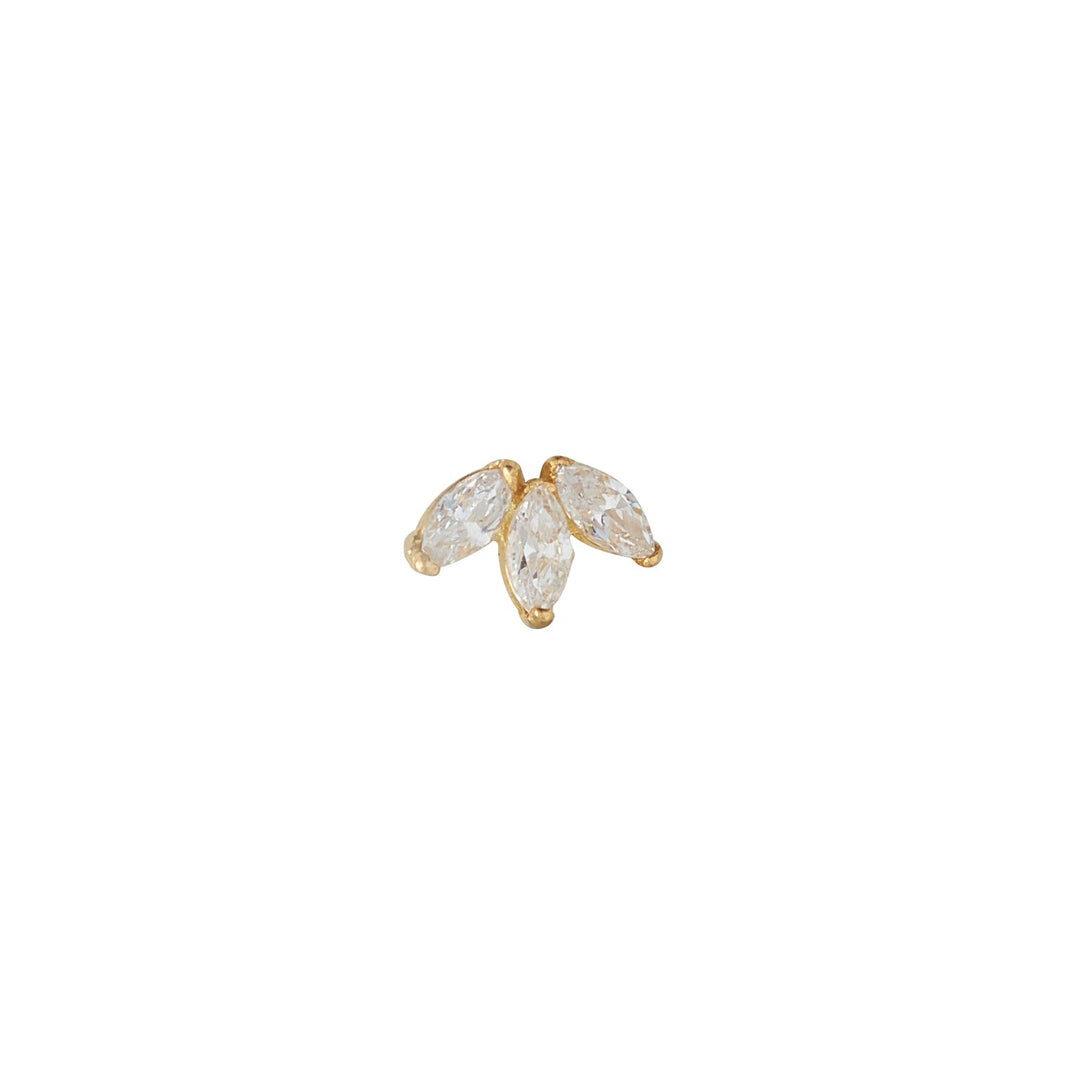 9ct gold lotus single piercing earring