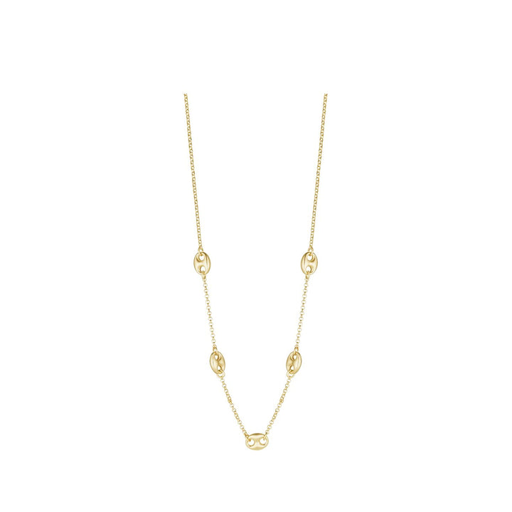 Gold Plated Oval Link Chain Necklet on white background